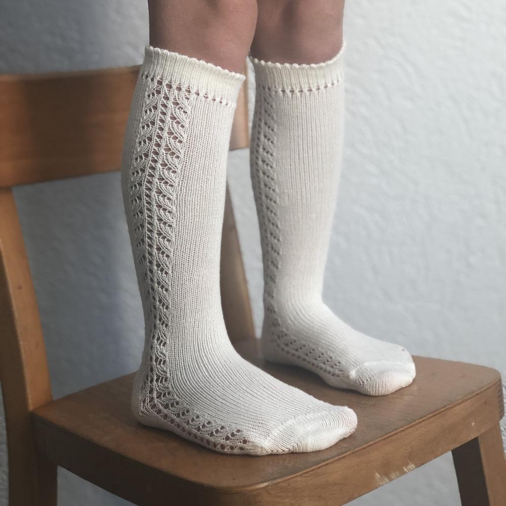 Lot de 2 paires de chaussettes ajourées - Crème