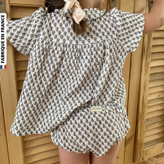 Blouse à col en coton ADÈLE