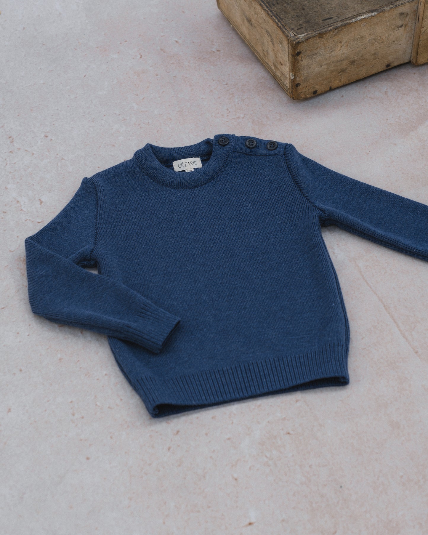 Pull MALO enfant bleu de prusse - tricoté en France