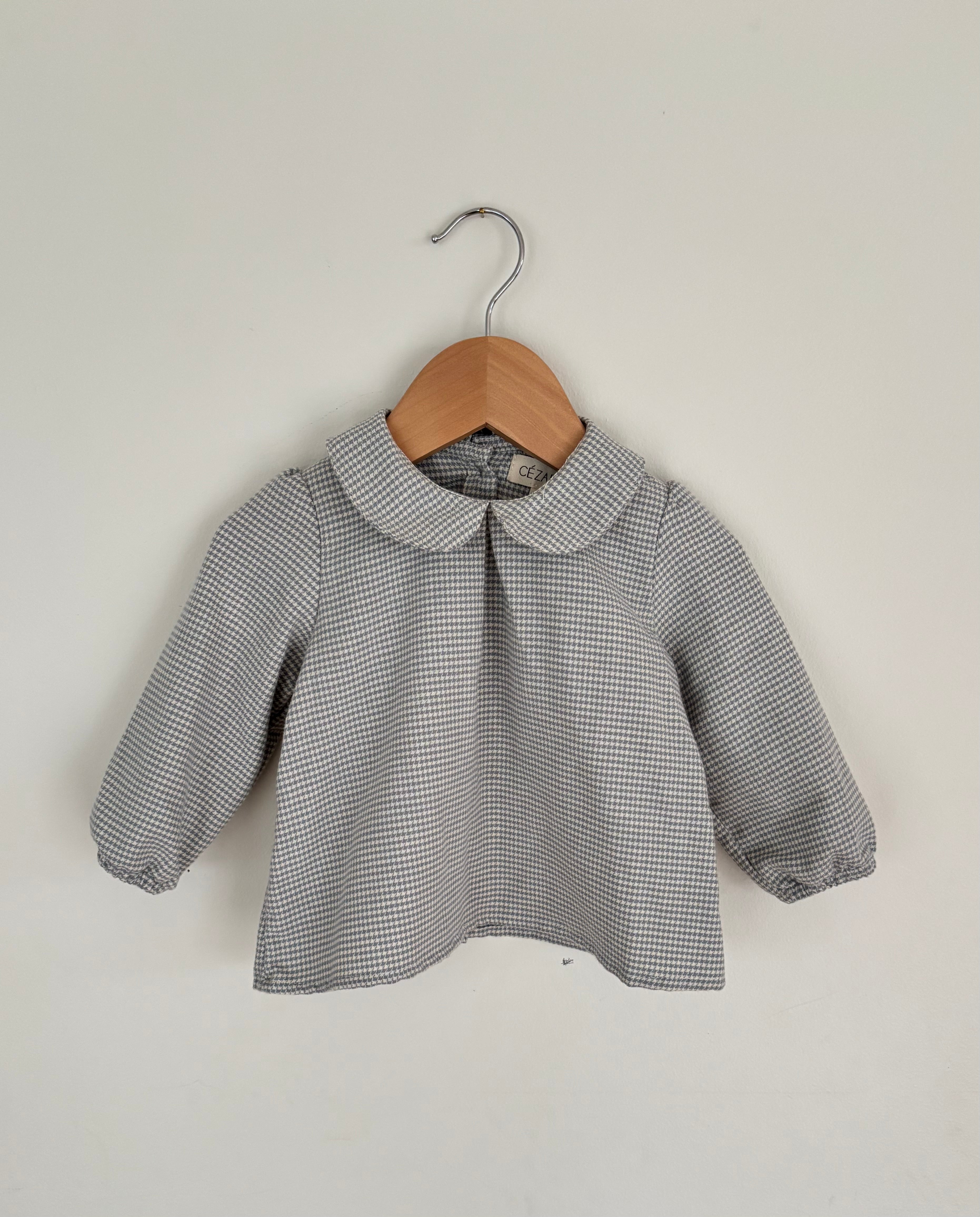 Blouse bébé pied de poule - Bleu