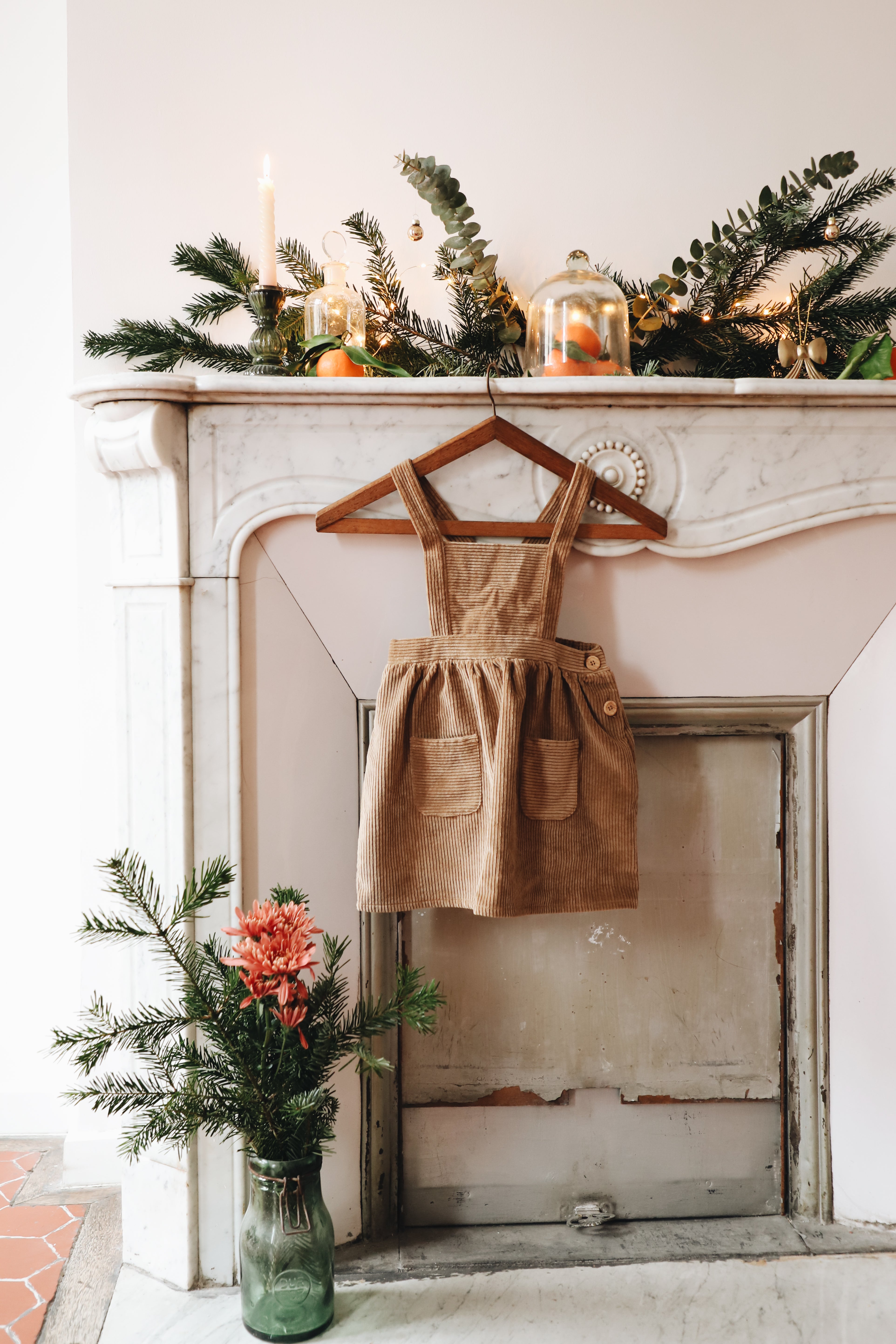 Robe velours côtelé camel