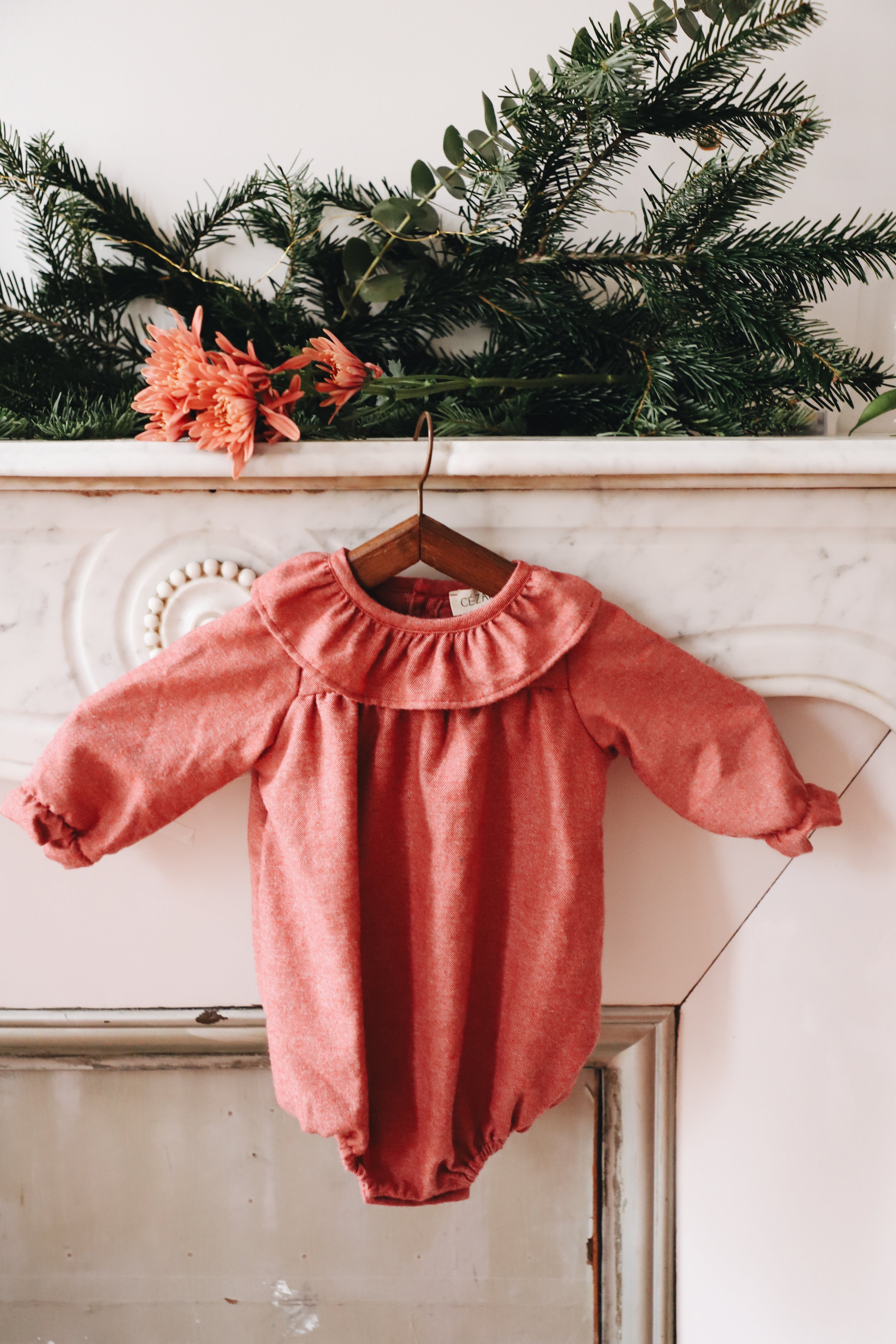 Barboteuse flanelle manche longue