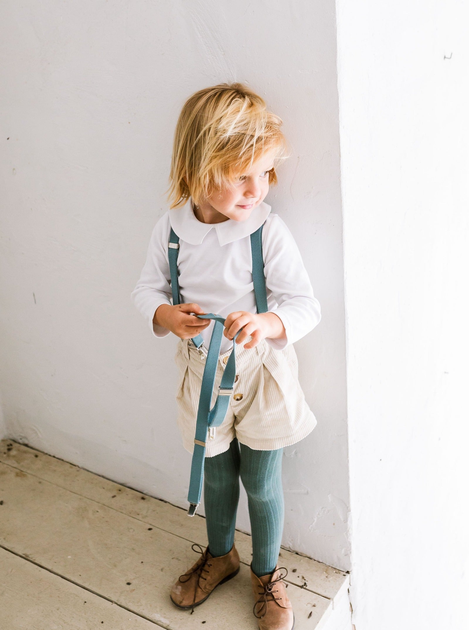 Body bébé GASPARD mixte col claudine - Blanc - manches longues