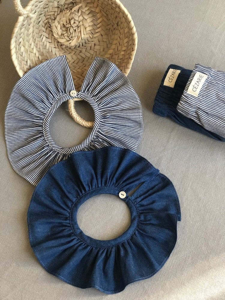 Col amovible rayé ensemble