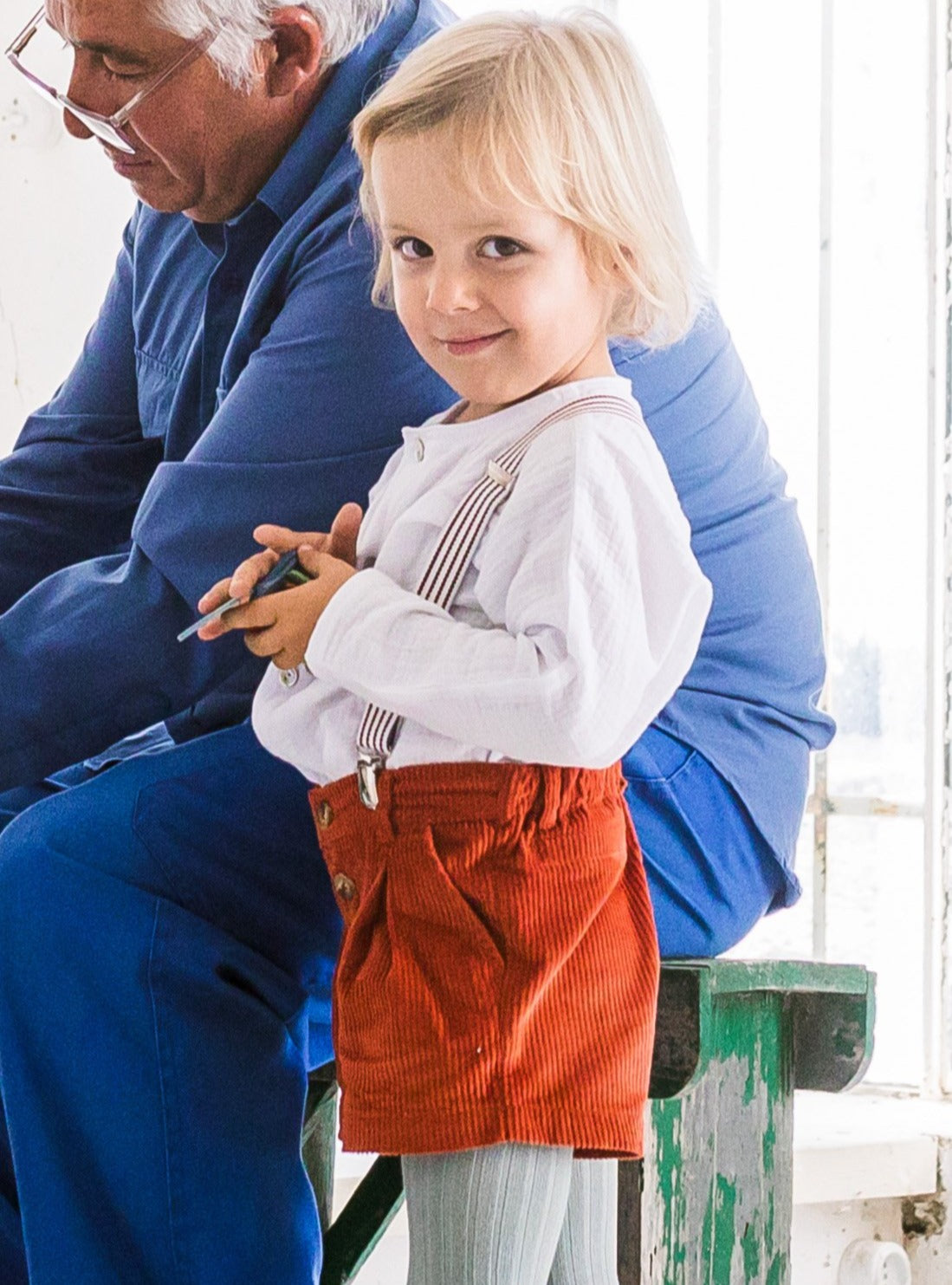 Blouse mixte LOU double gaze blanche