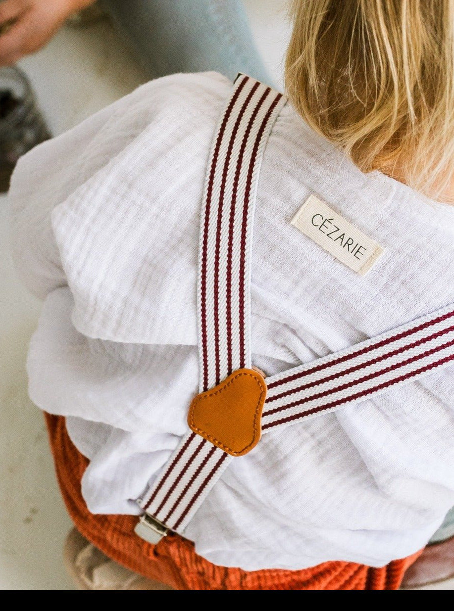 Blouse mixte LOU double gaze blanche