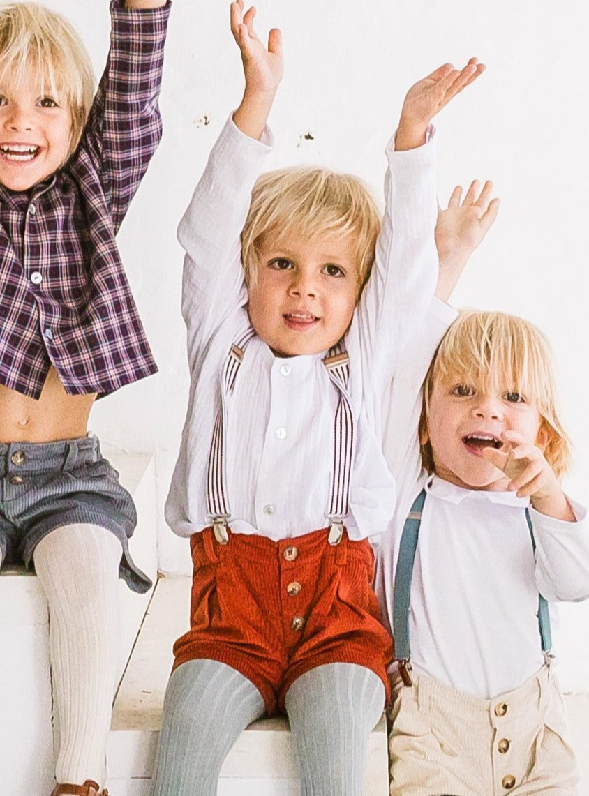 Blouse mixte LOU double gaze blanche