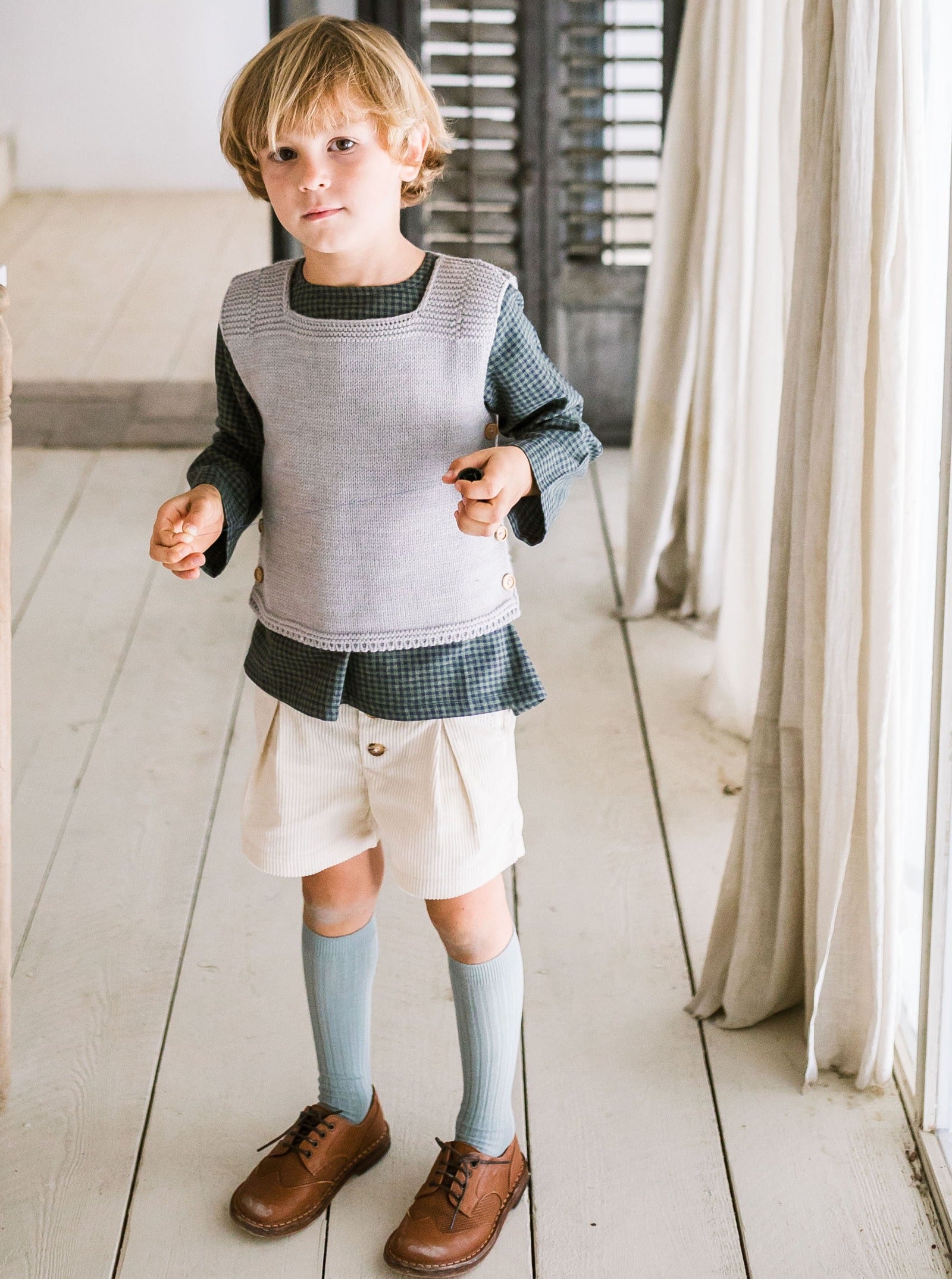 Chaussettes enfant laine hautes et côtelées – Les Enfantines