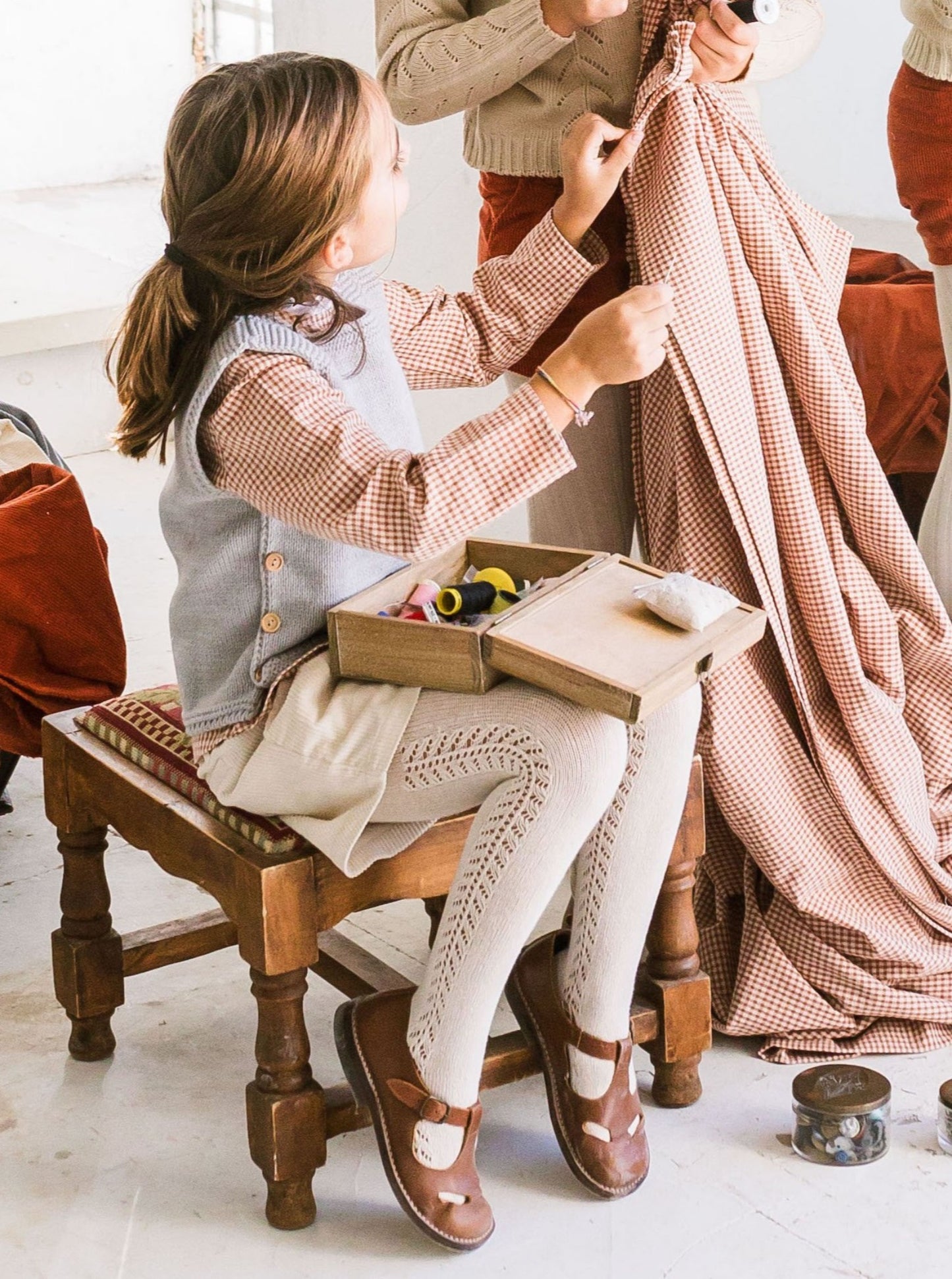 Collants ajourés lin