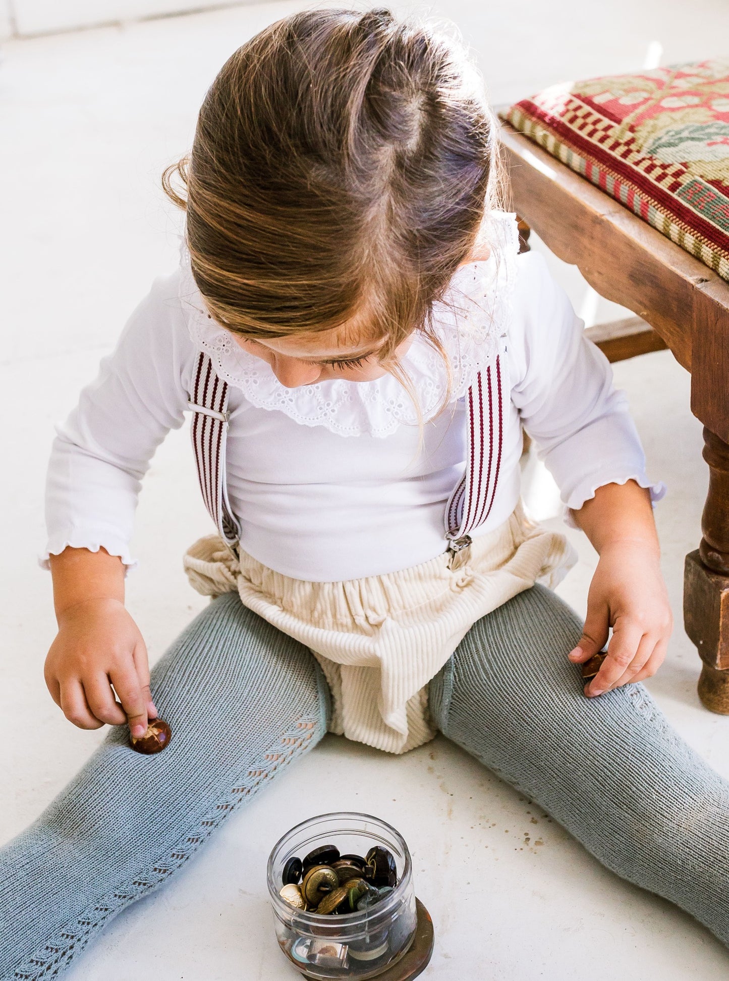 Collants ajourés vert de gris