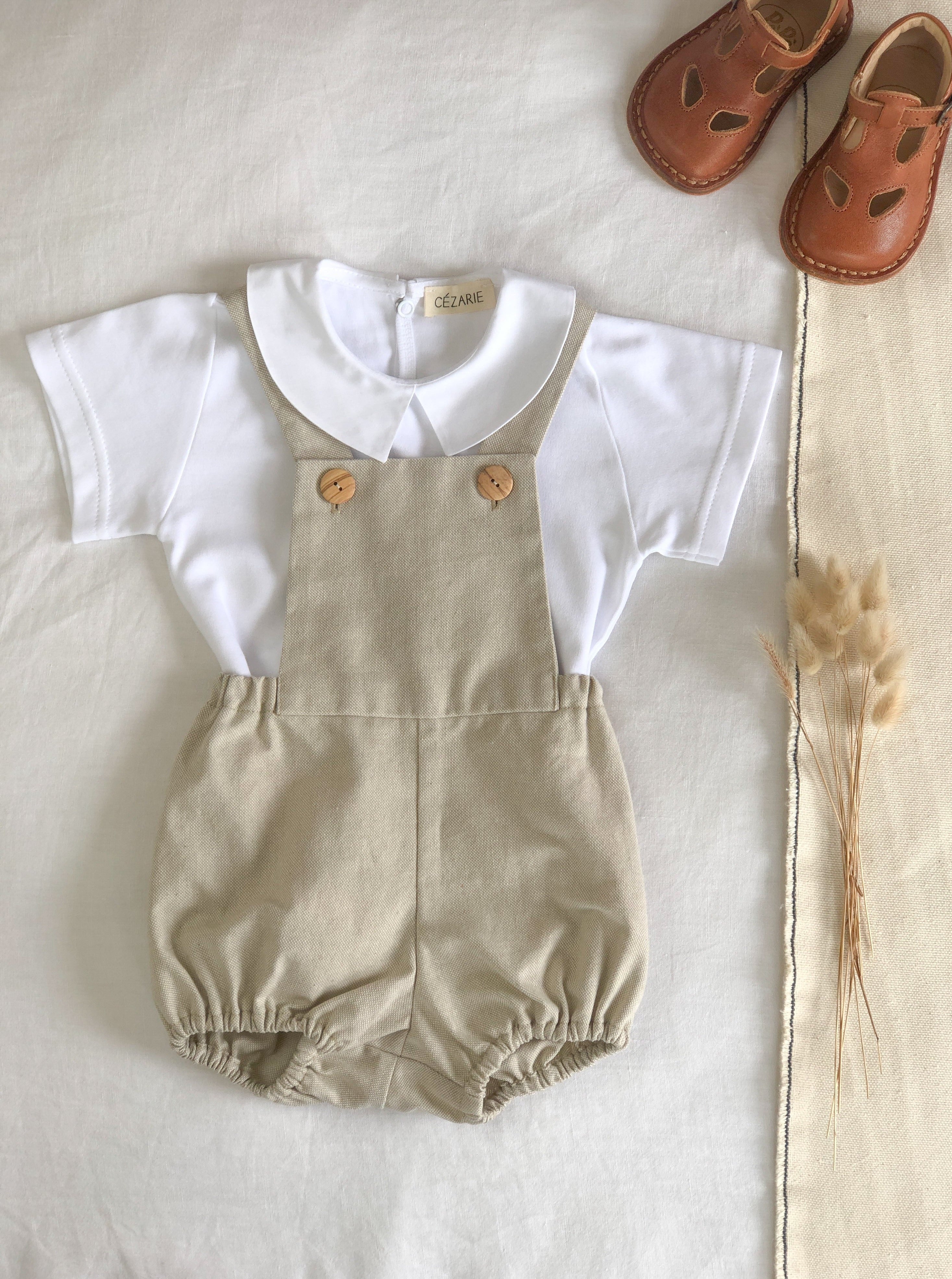 Body GASPARD mixte col claudine - Blanc - manches courtes