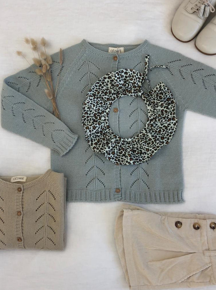 Cardigan ajouré ACHILLE sauge