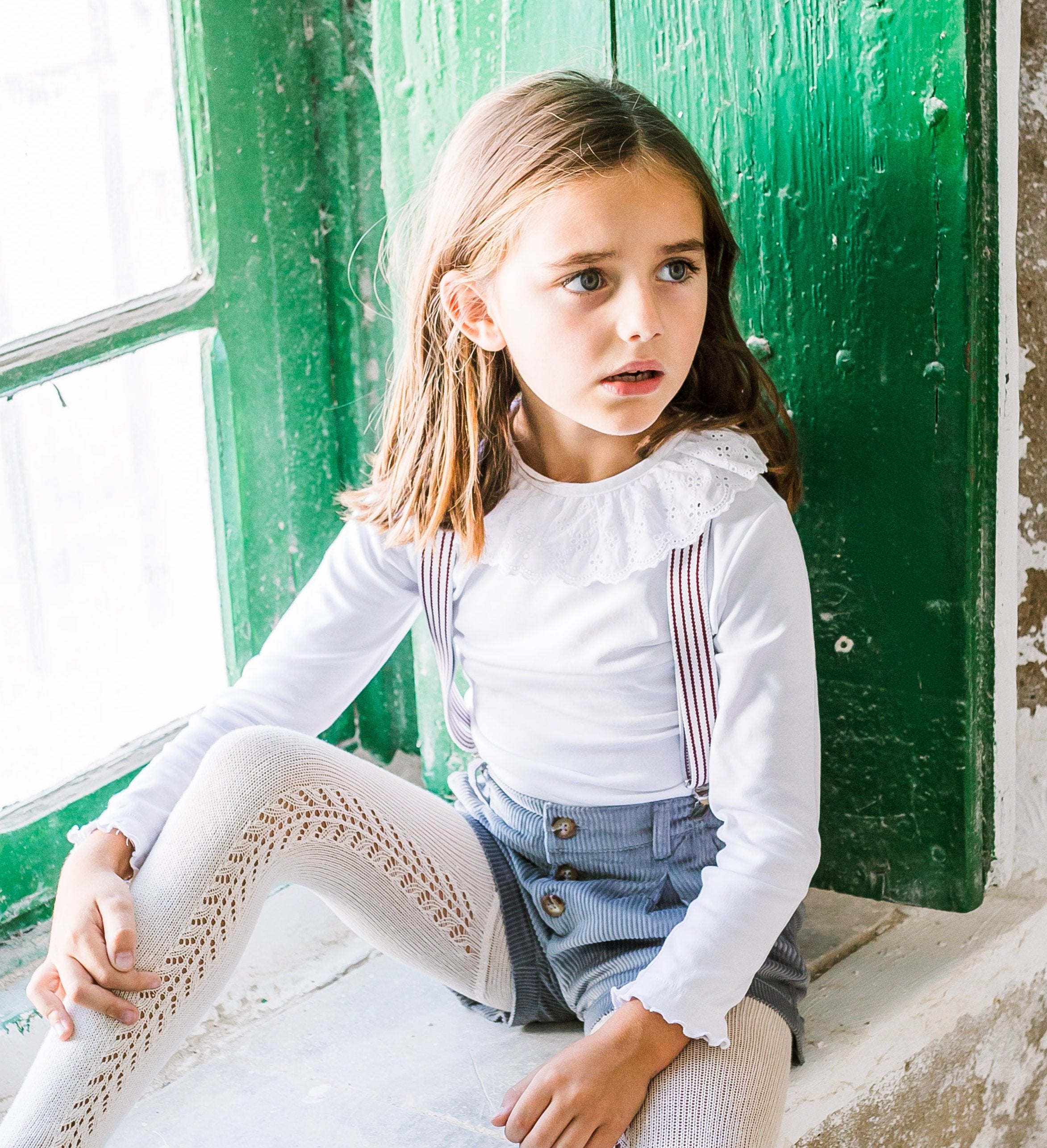 tshirt enfant blanc en coton, à col mixte et chaud