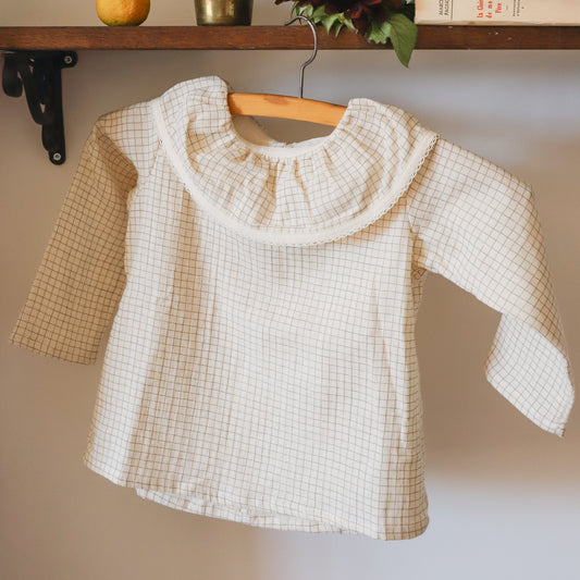 Jolie blouse à grand col - double gaze