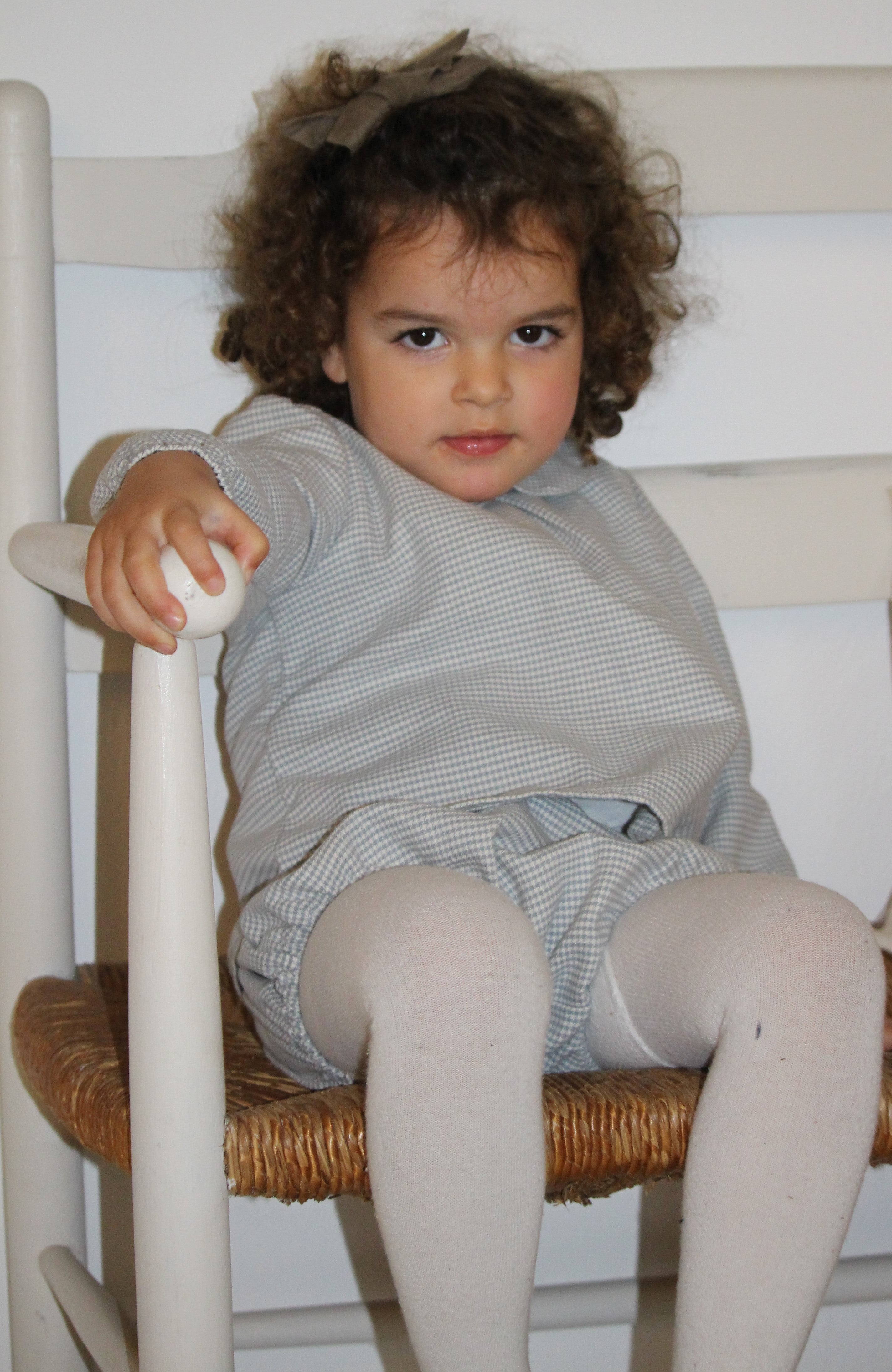 Blouse bébé pied de poule - Bleu