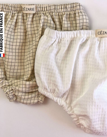 Culotton LÉON en coton blanc