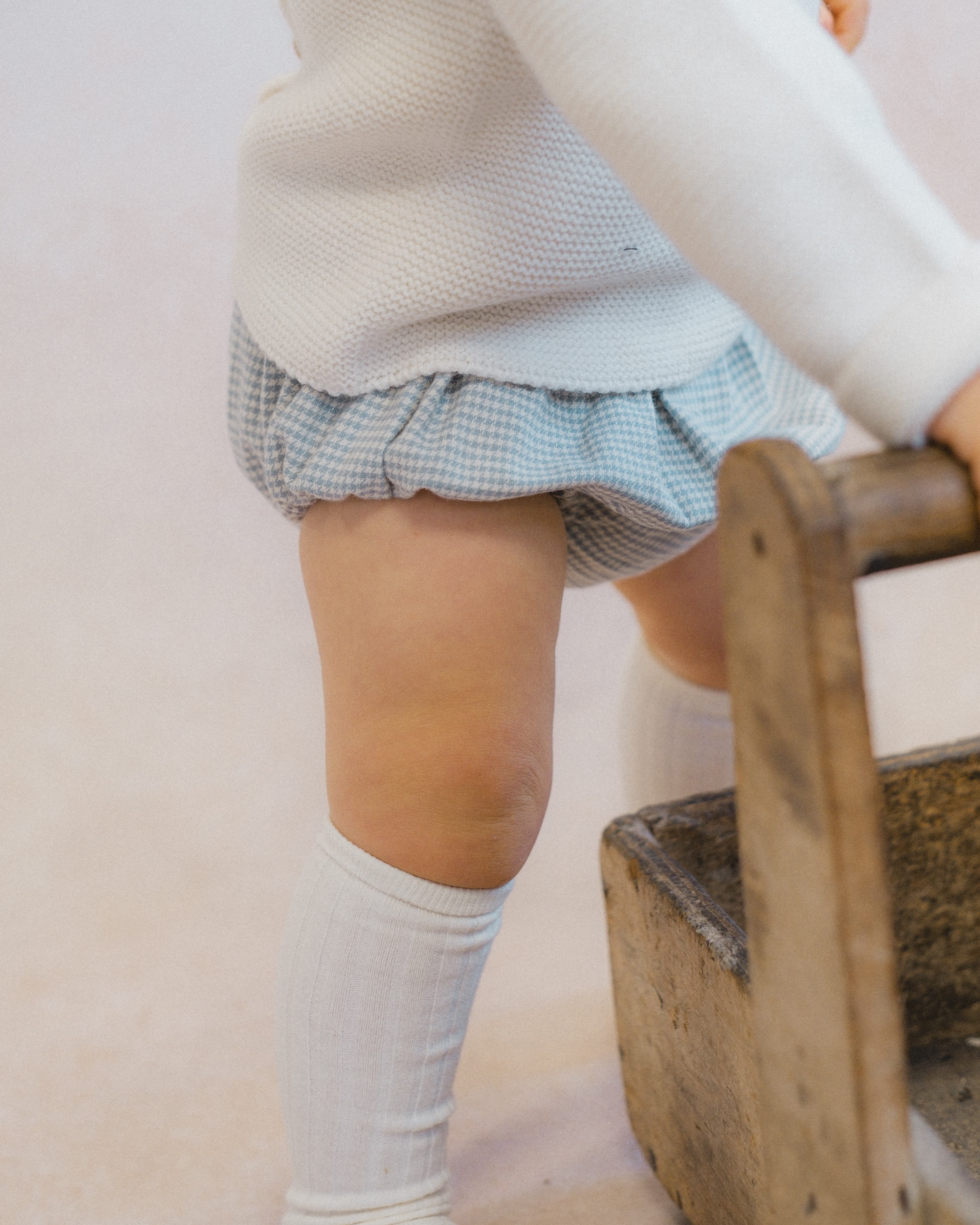 Culotton à carreaux pied-de-poule - Bleu