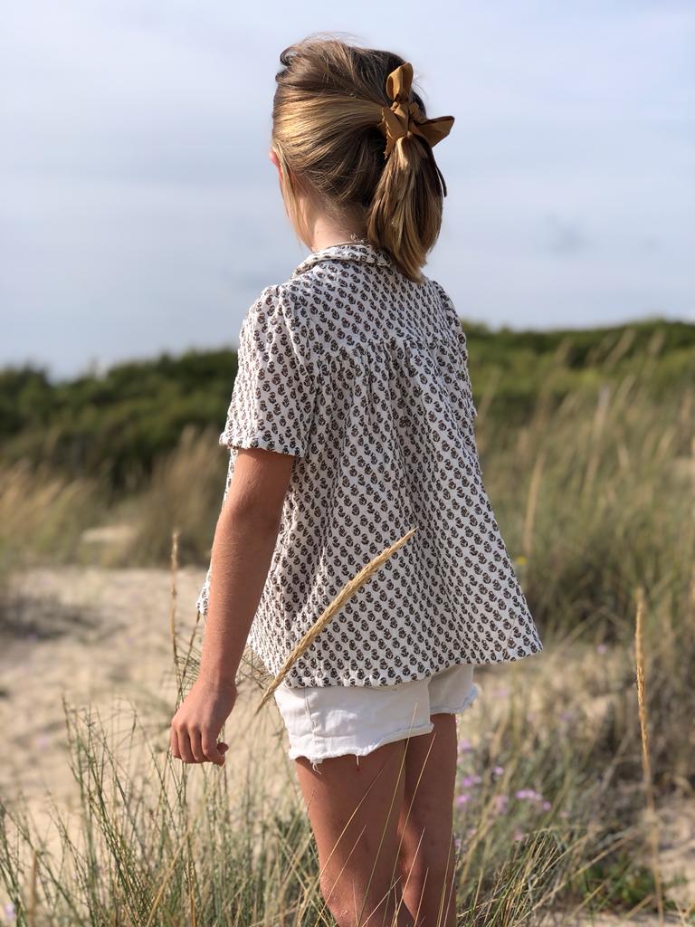 Blouse à col en coton ADÈLE