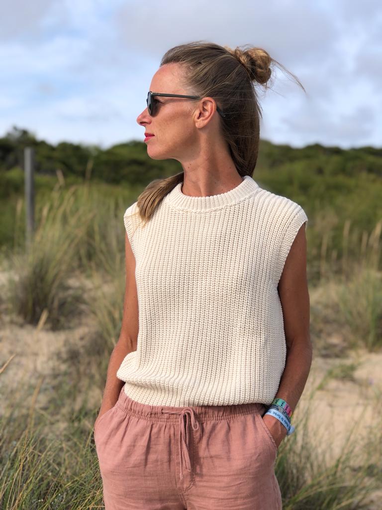 Pull sans manches en coton