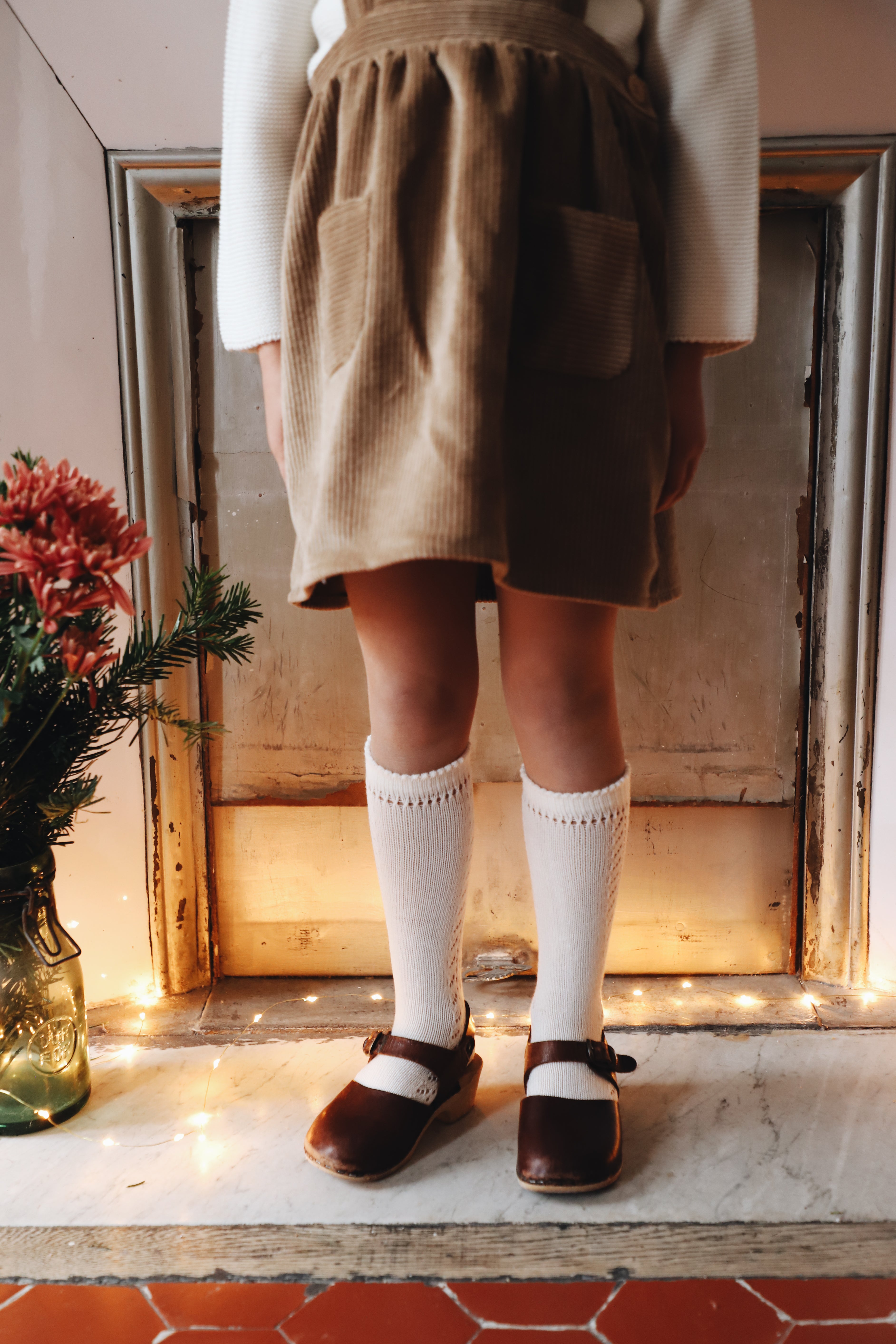 Robe velours côtelé camel