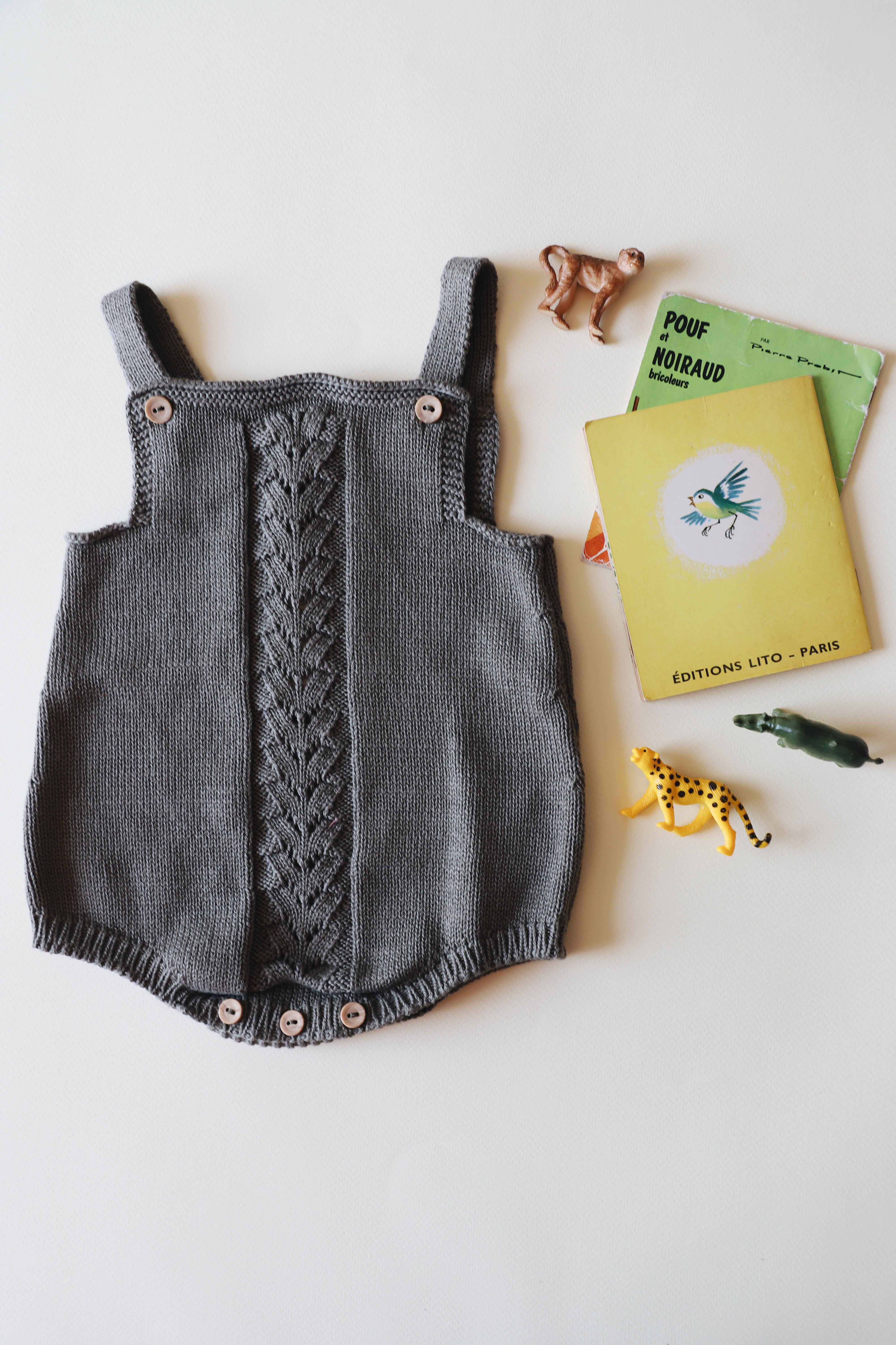 Barboteuse maille coton kaki