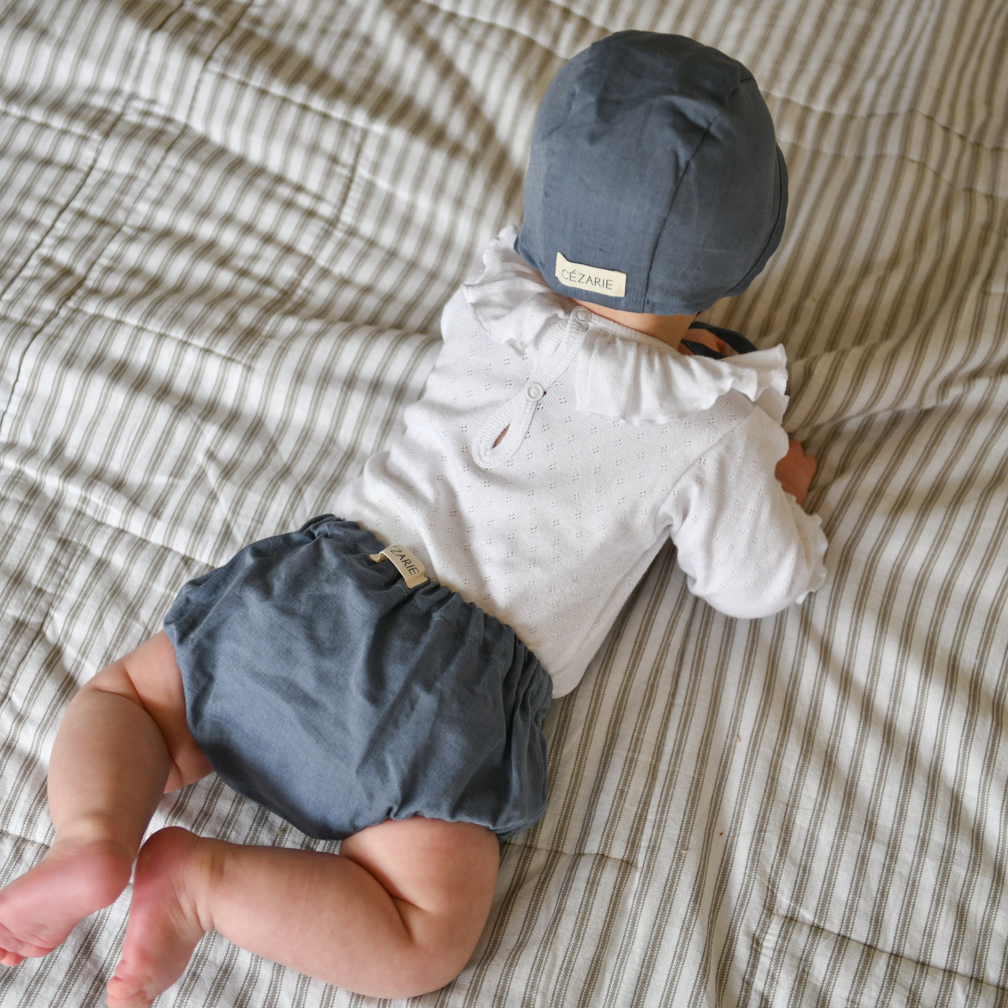 Culotton LÉON en Lin/coton Bleu de Nîmes