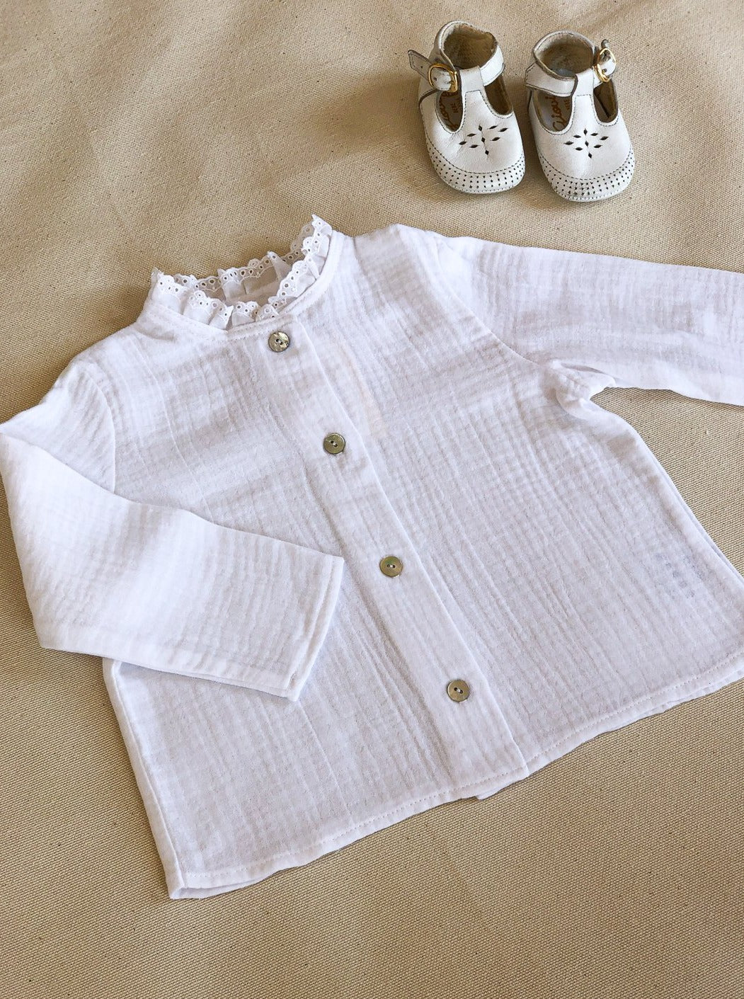 Blouse CHLOÉ double gaze blanche