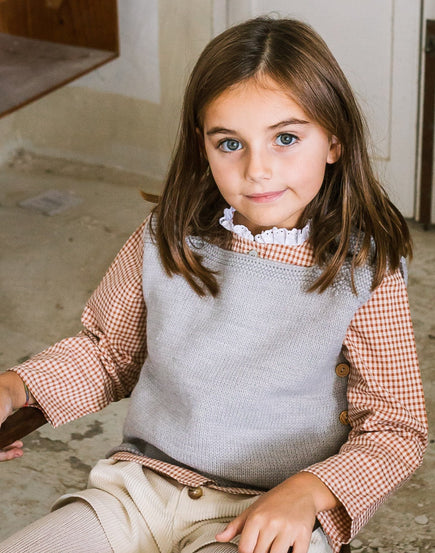 Blouse CHLOÉ mini vichy argile