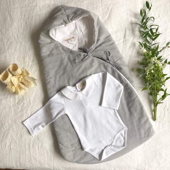 Hooyi Body pour bébé garçon et fille en pur coton uni avec col roulé -  Blanc - 3 mois : : Mode