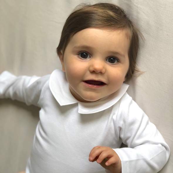 Hooyi Body pour bébé garçon et fille en pur coton uni avec col roulé -  Blanc - 3 mois : : Mode