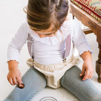 Body bébé ROSIE blanc col broderie anglaise - manches longues