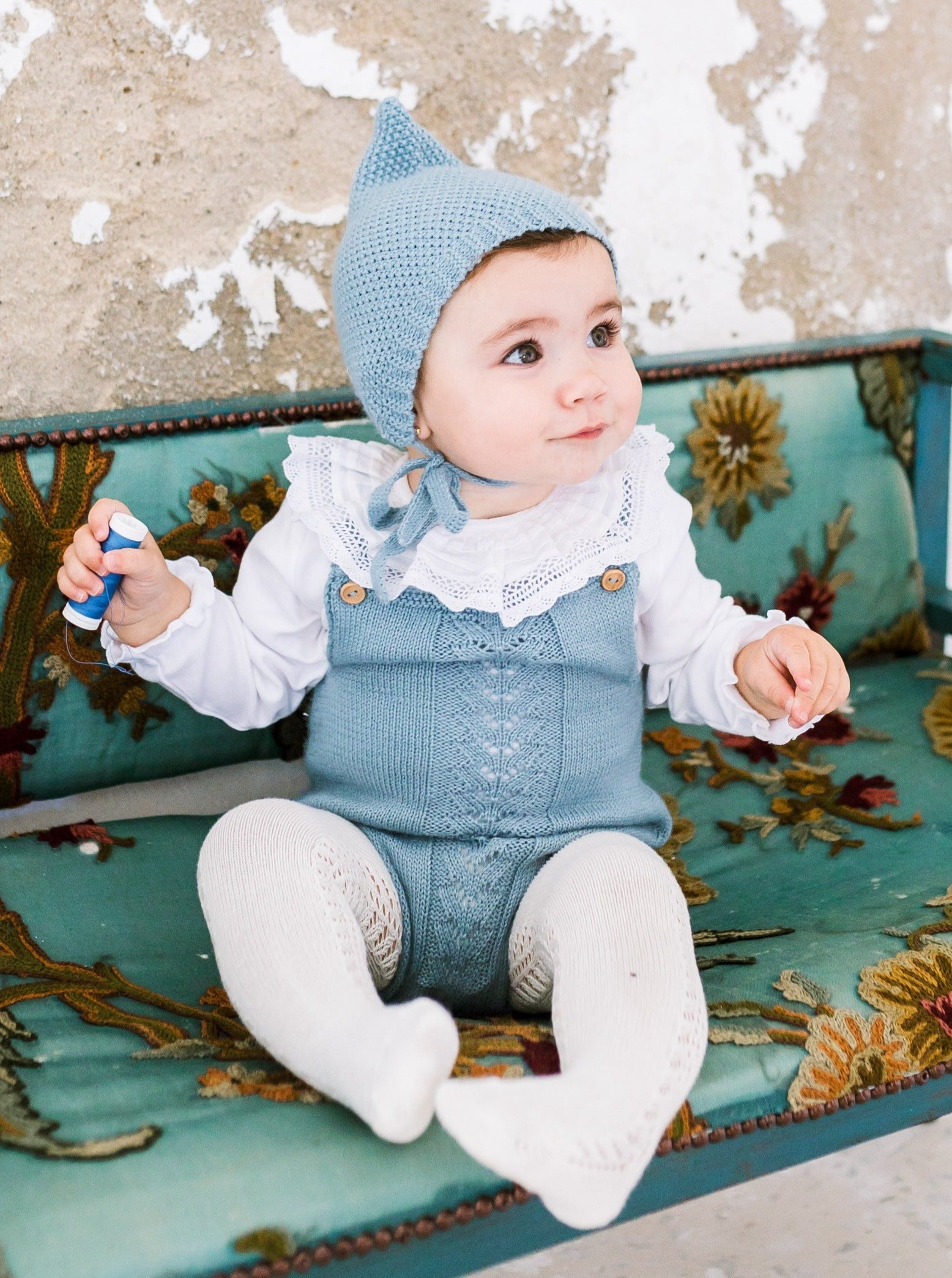 Body bébé SCARLETT col dentelle - Blanc - Manches longues