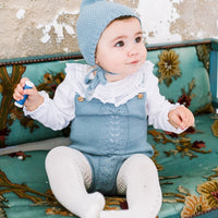 Body bébé SCARLETT BLANC col dentelle - manches longues
