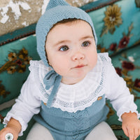 Body bébé SCARLETT BLANC col dentelle - manches longues