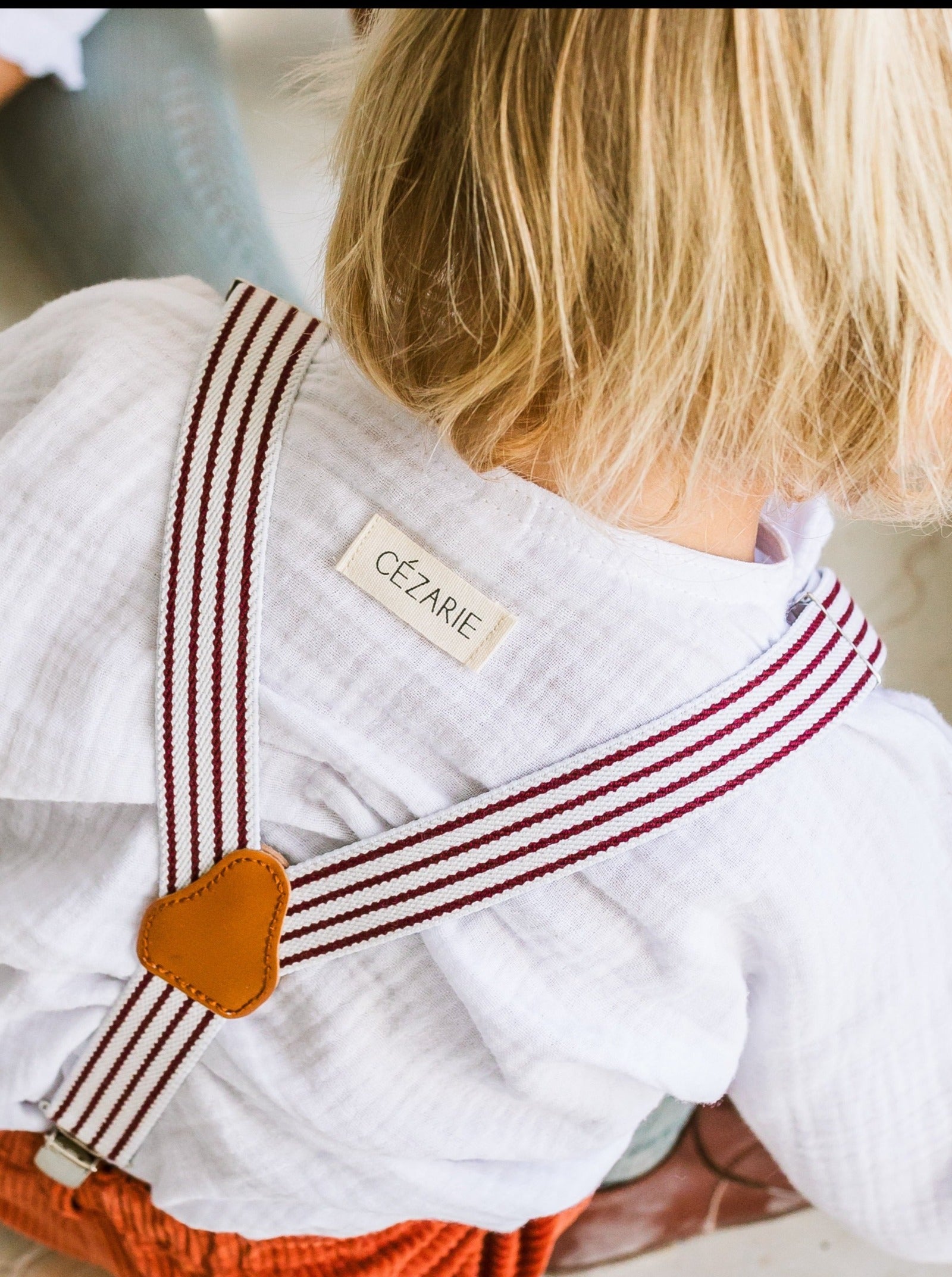 Bretelles CAPRI rayées crème/groseille