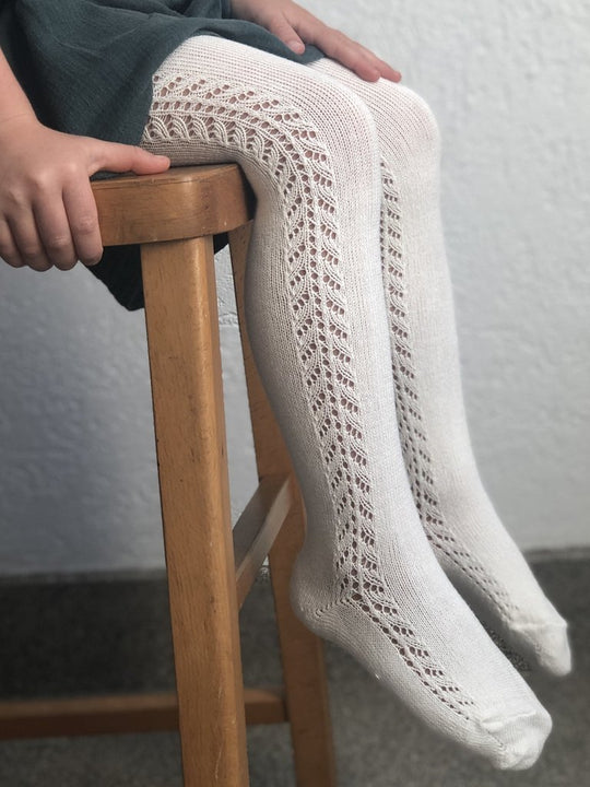 Collants ajourés crème