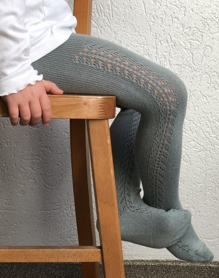 Collants ajourés vert de gris