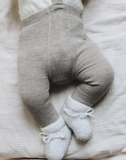 Collants à bretelles avec pieds - noisette