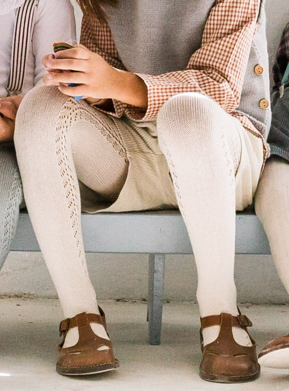 Collants ajourés lin