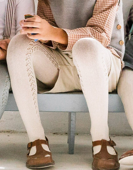 Collants ajourés lin