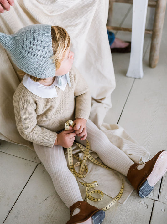 Chaussettes hautes côtelées blanches en coton doux pour enfants | Doré Doré
