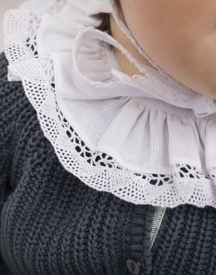 Col blanc à dentelle
