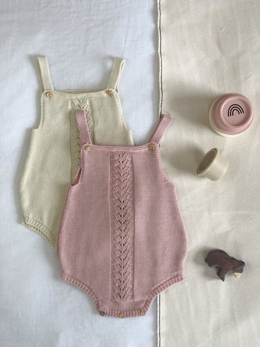 Barboteuse COLETTE coton vieux rose