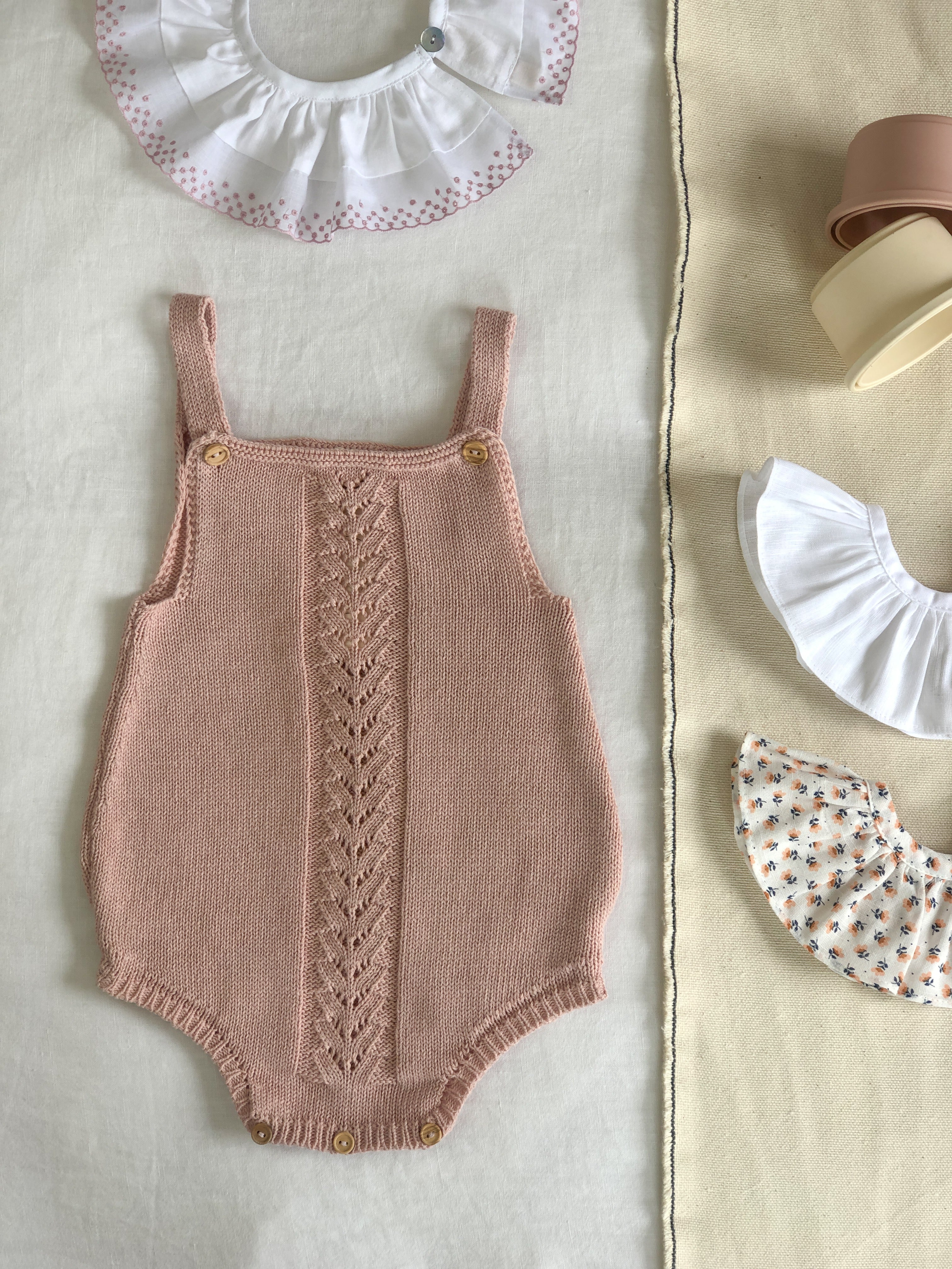 Barboteuse COLETTE coton vieux rose