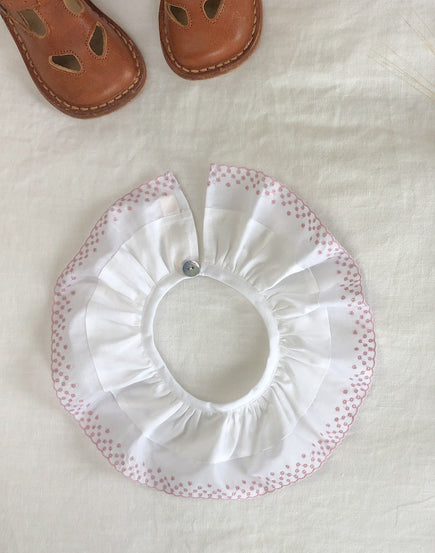Col broderie anglaise festonné vieux rose