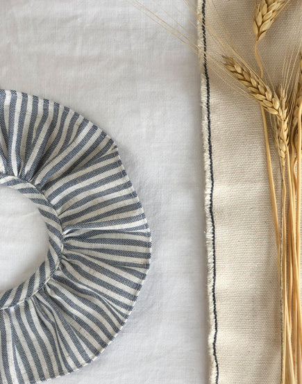 Col Séville rayé bleu gris et blanc