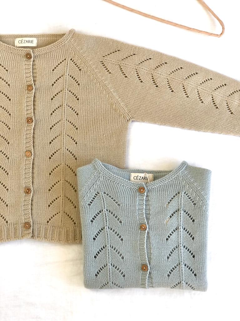 Cardigan ajouré ACHILLE sauge
